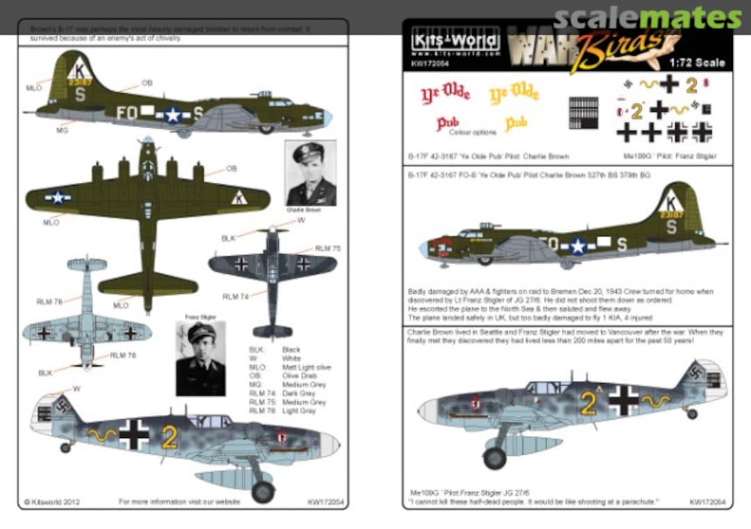 Boxart B-17F Flying Fortress KW172054 Kits-World