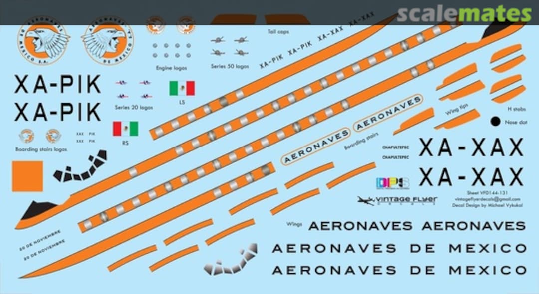 Boxart DC-8 Aeronaves De Mexico VFD144-131 Vintage Flyer Decals