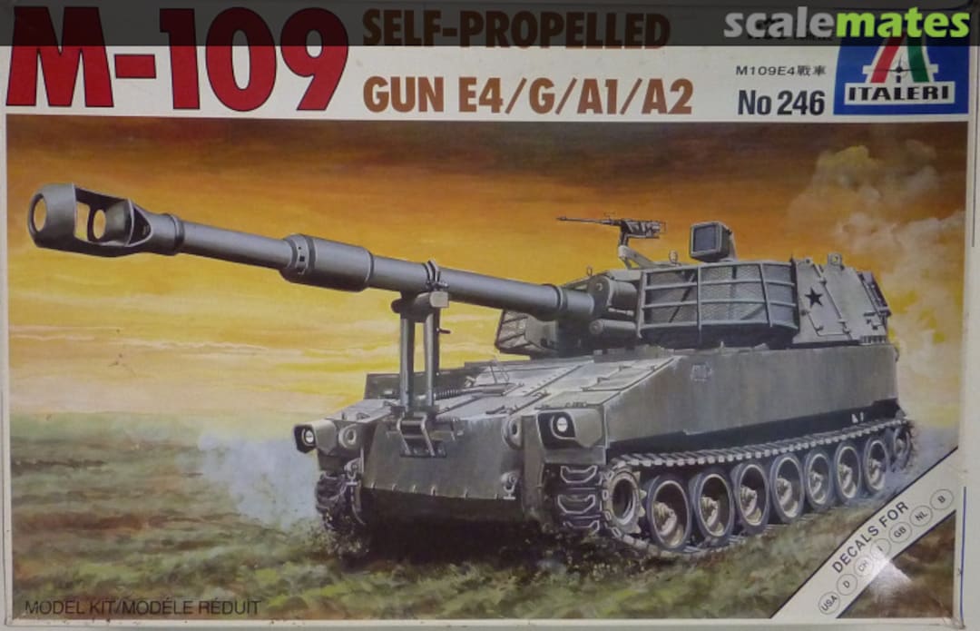 Boxart M-109 Self-Propelled Gun E4/G/A1/A2 246 Italeri