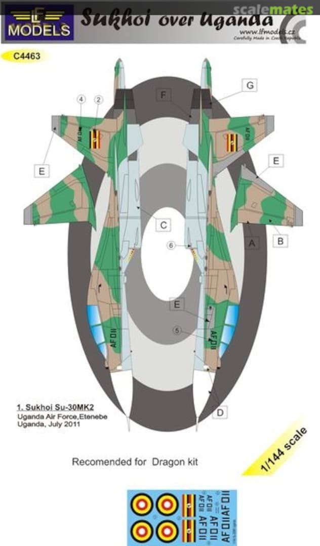 Boxart Sukhoi Su-30MK2 over Uganda C4463 LF Models