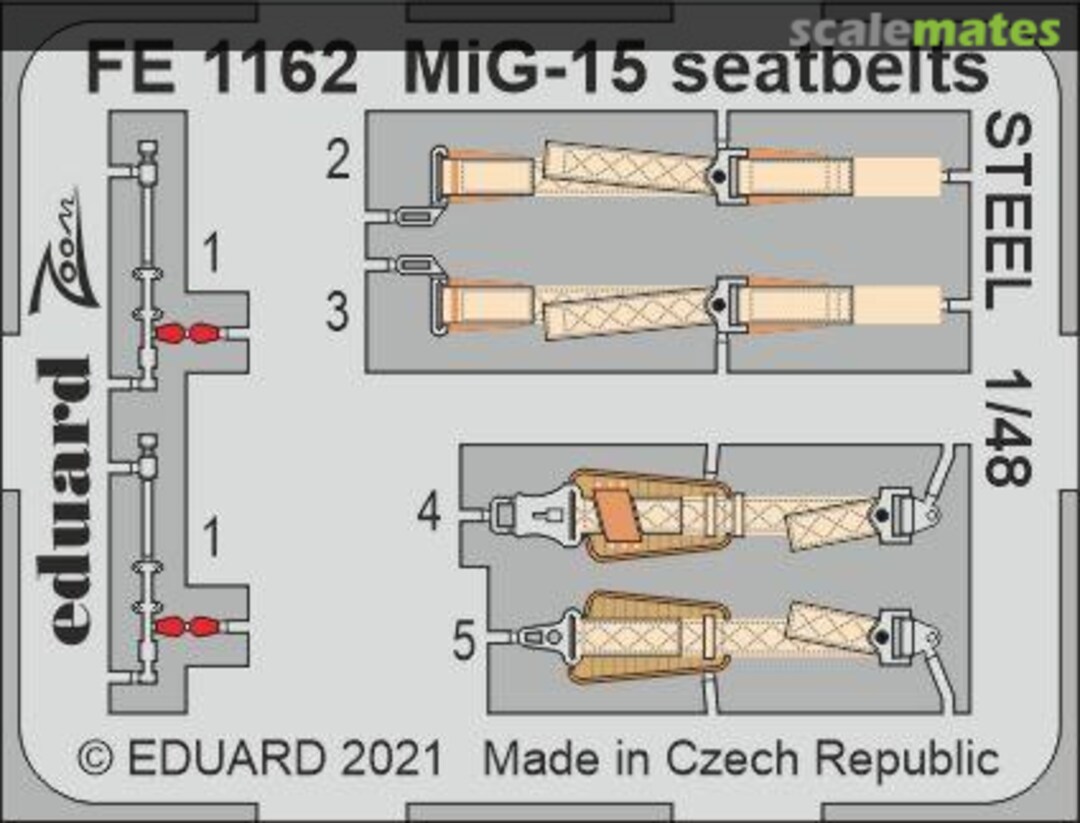 Boxart MiG-15 seatbelts, steel FE1162 Eduard