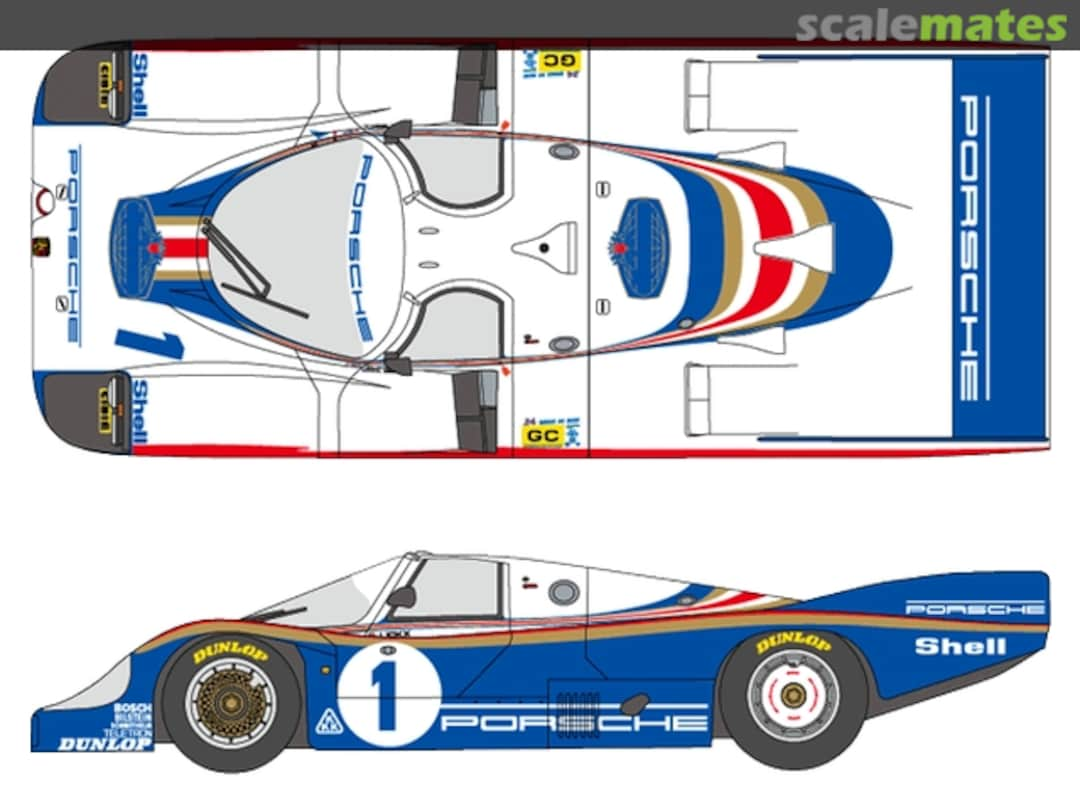 Boxart Porsche 956 Works Team sponsored by Rothmans #1, 2, 3 SHK-D299SE Shunko Models