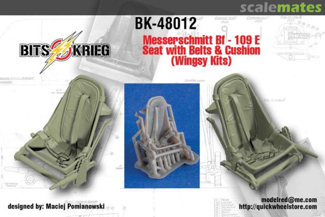 Boxart Messerschmitt Bf109E Seat with Belts & Cushion BK-48012 BitsKrieg