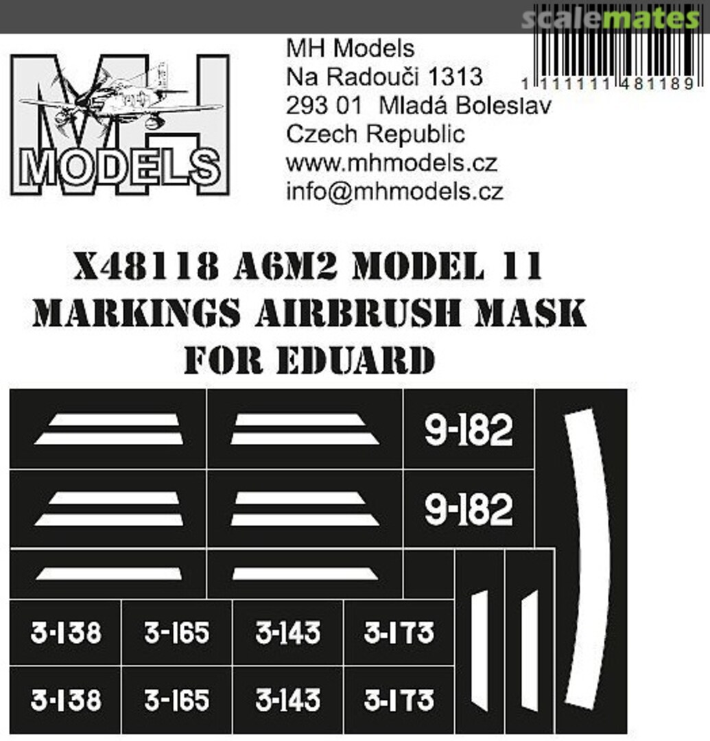 Boxart A6M2 Model 11 Markings Airbrush Mask X48118 MH Models