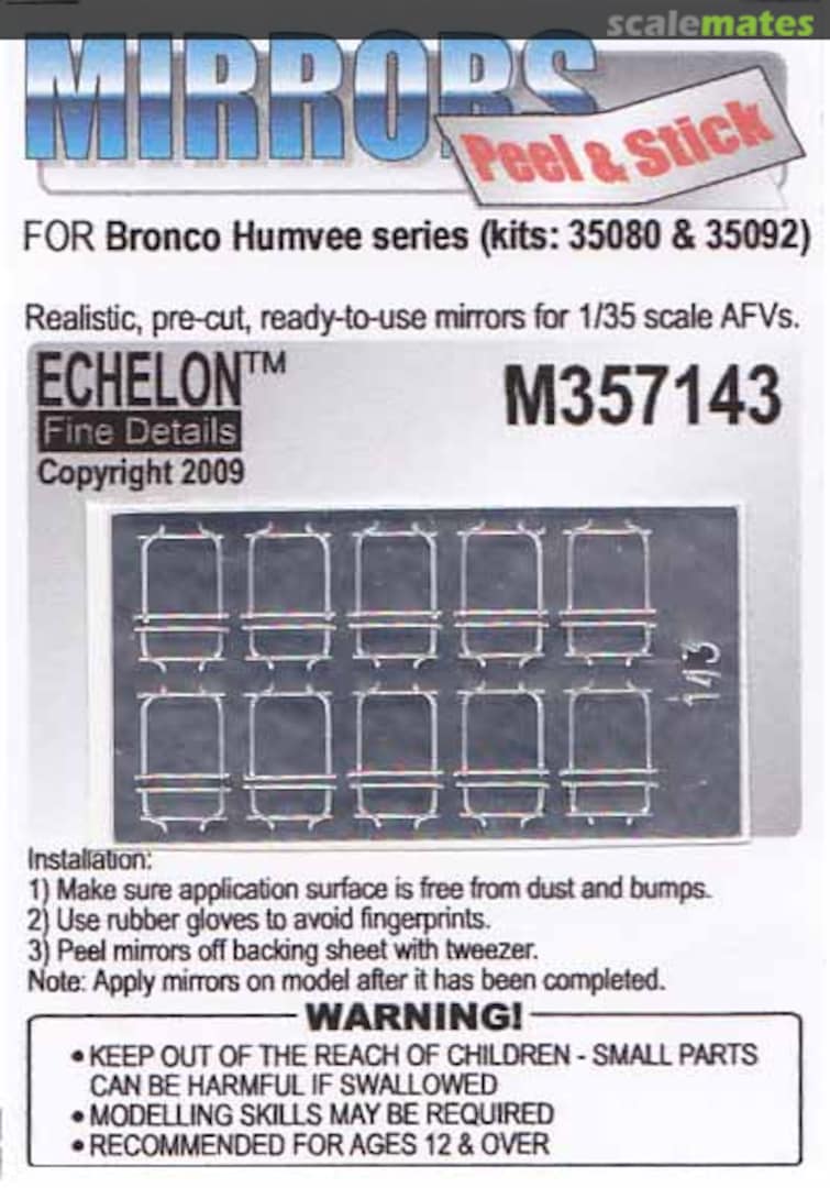 Boxart Humvees Series (Bronco) Mirrors M357143 Echelon Fine Details