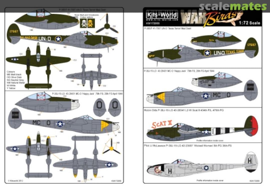 Boxart P-38 Lightnings KW172055 Kits-World