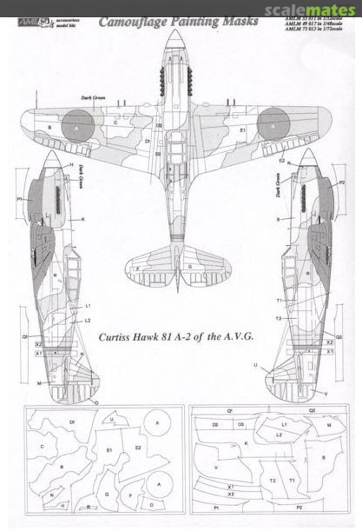 Boxart Curtiss Hawk 81-A2 of China AF WWII Camouflage AMLM 73 013 AML