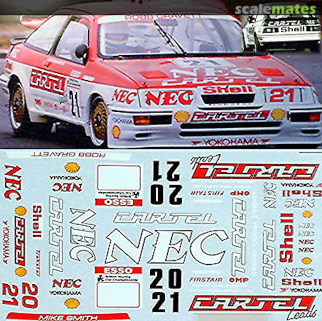 Boxart Ford Sierra Cosworth RS500 "NEC/Cartel" BTCC 24-344 DMC Decals