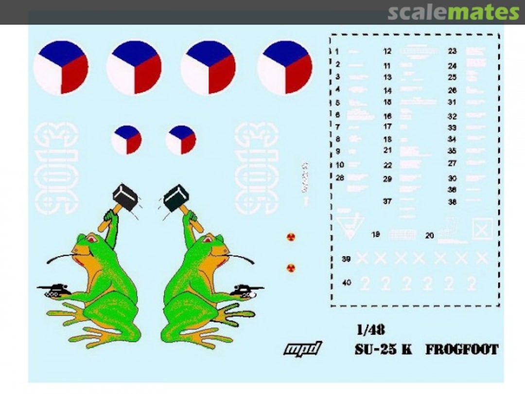 Boxart Su-25 K 48001 Mini Print Decal