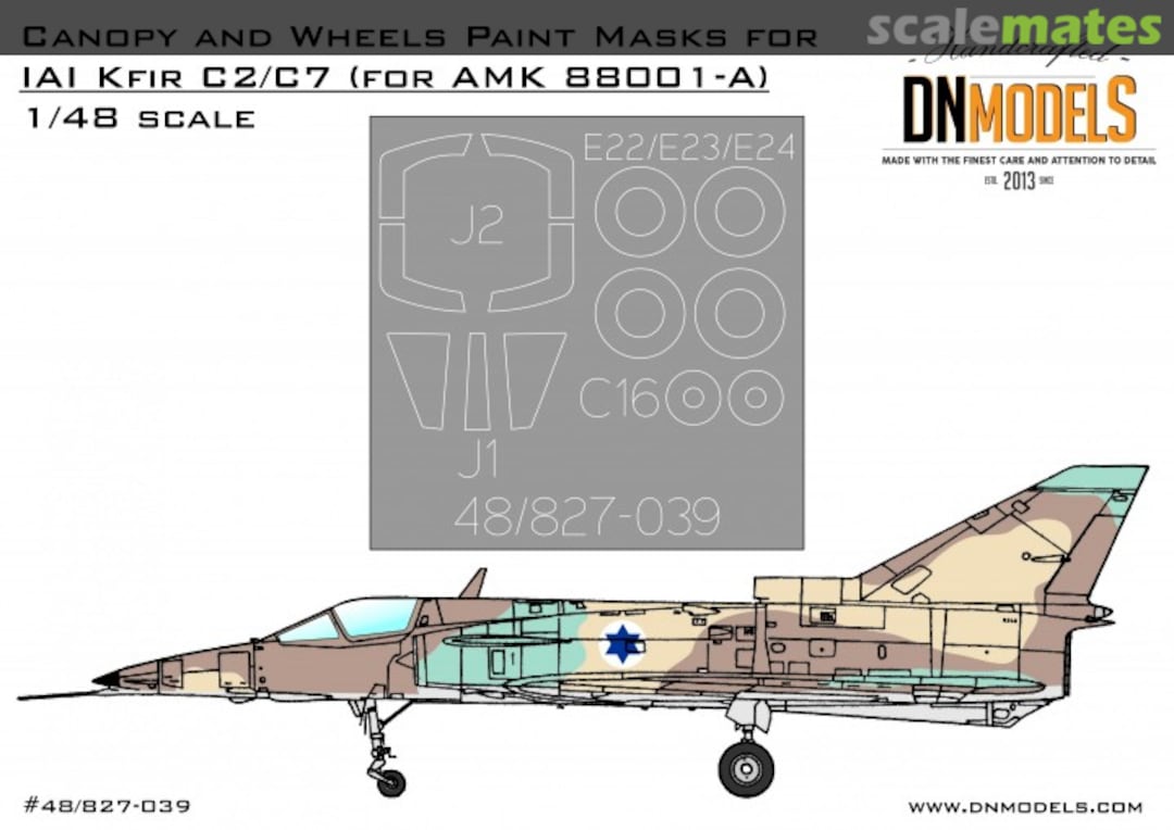 Boxart IAI Kfir C2/C7 Canopy & Wheels Paint Masks 1/48 48/827-039 DN Models