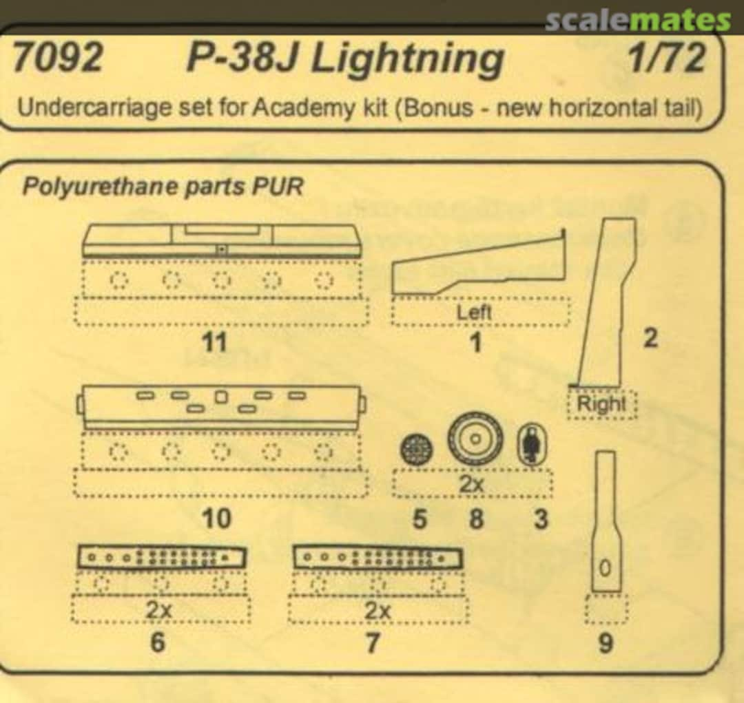 Boxart Undercarriage set for Academy kit 7092 CMK