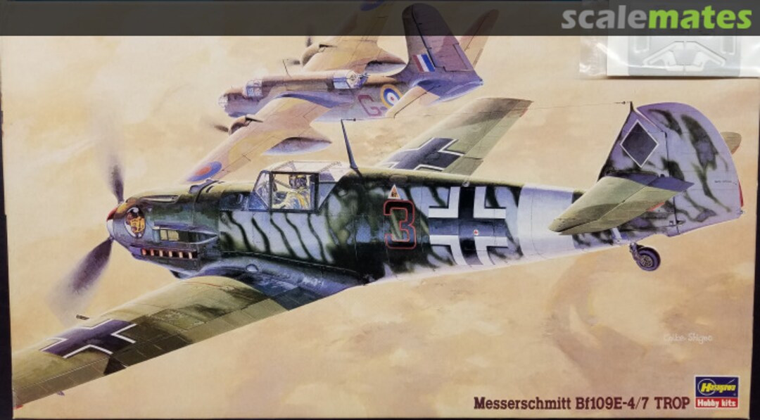 Boxart Messerschmitt Bf109E-4/7 TROP 09110 Hasegawa