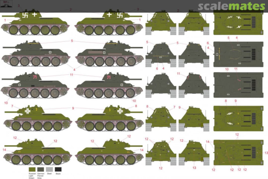 Contents PZ.KPFW T-34 747(R) - GERMAN CAPTURED T-34 MNFDT72013 ROP o.s.