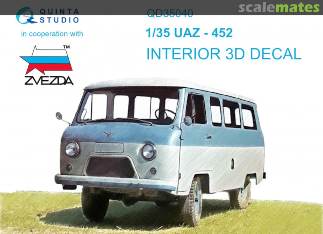 Boxart UAZ-452 interior 3D decals QD35040 Quinta Studio