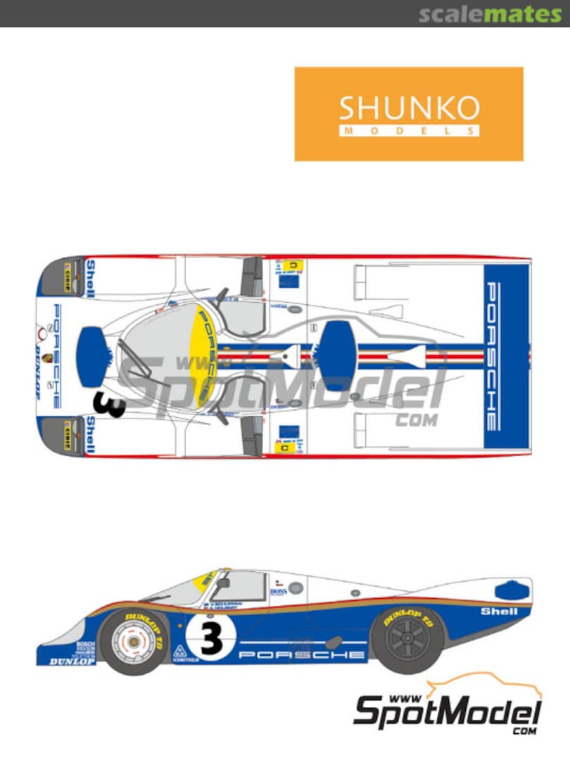 Boxart Porsche 956 Works Team sponsored by Rothmans #1, 2, 3 SHK-D200SE Shunko Models