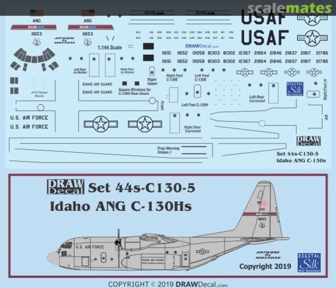 Boxart Idaho ANG C-130E / -Hs 44s-C130-5 Draw Decal