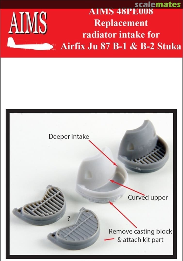 Boxart Ju-87B-1/Ju-87B-2 'Stuka' replacement radiator 48P008 AIMS