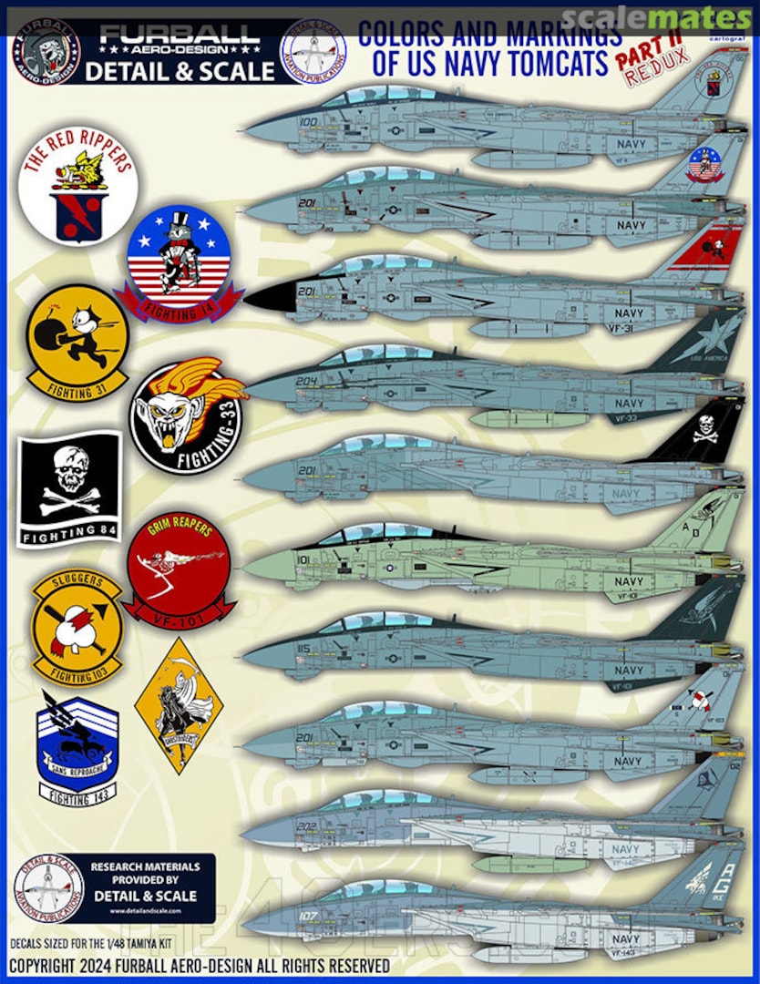 Boxart Colors And Markings of US Navy Tomcats F/D&S-4809 Furball Aero-Design