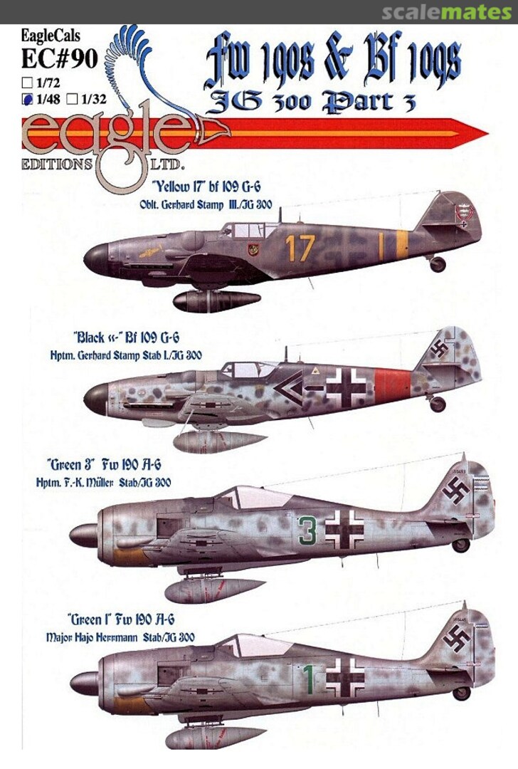 Boxart Fw 190s & Bf 109s EagleCals EC48-90 Eagle Editions