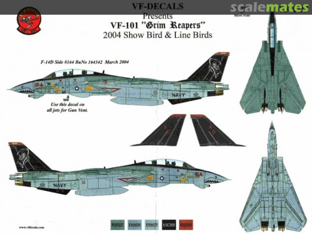 Boxart VF-101 "Grim Reapers" 2004 Show Bird & Line Bird 48-007 VF Decals