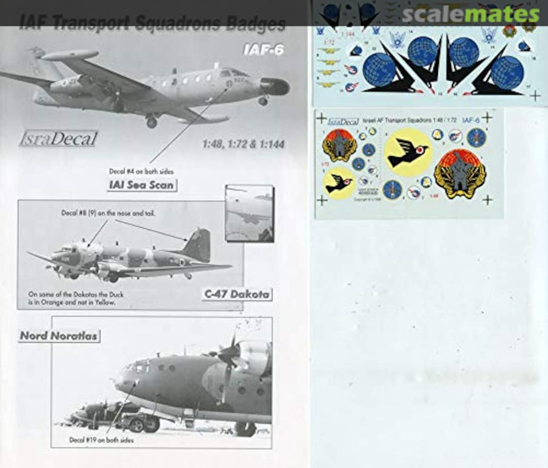 Boxart IAF Transport Squadrons Badges IAF-6 IsraDecal Studio