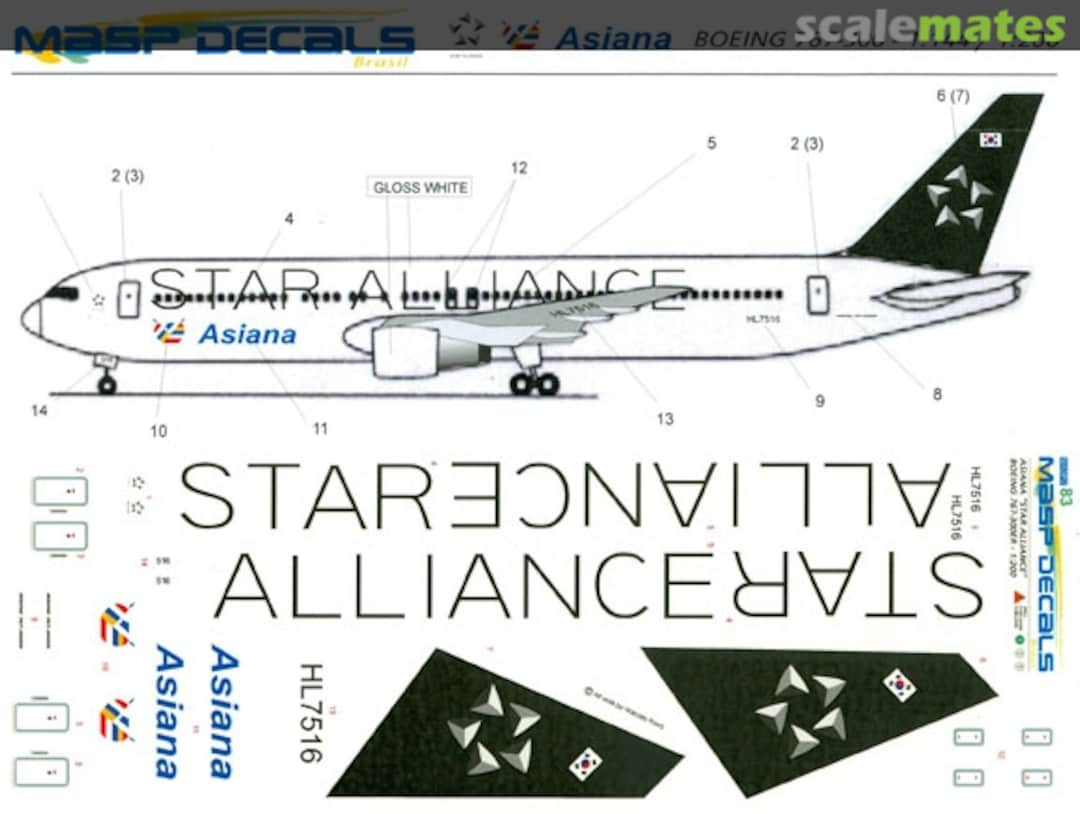 Boxart Boeing 767-300 MASP20-083 MASP Decals