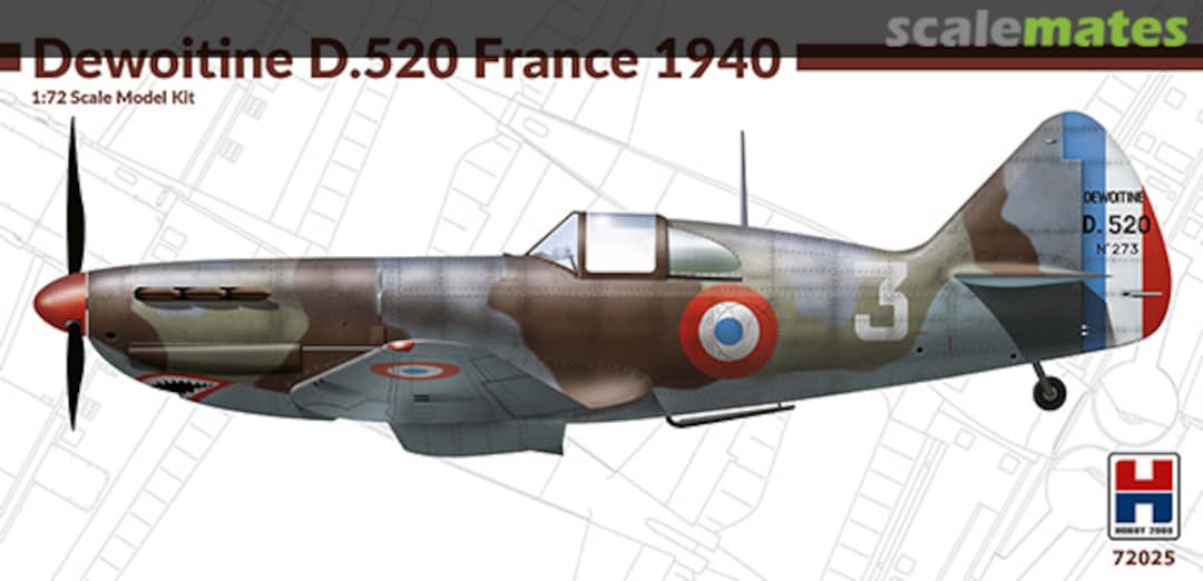 Boxart Dewoitine D.520 France 1940 72025 Hobby 2000