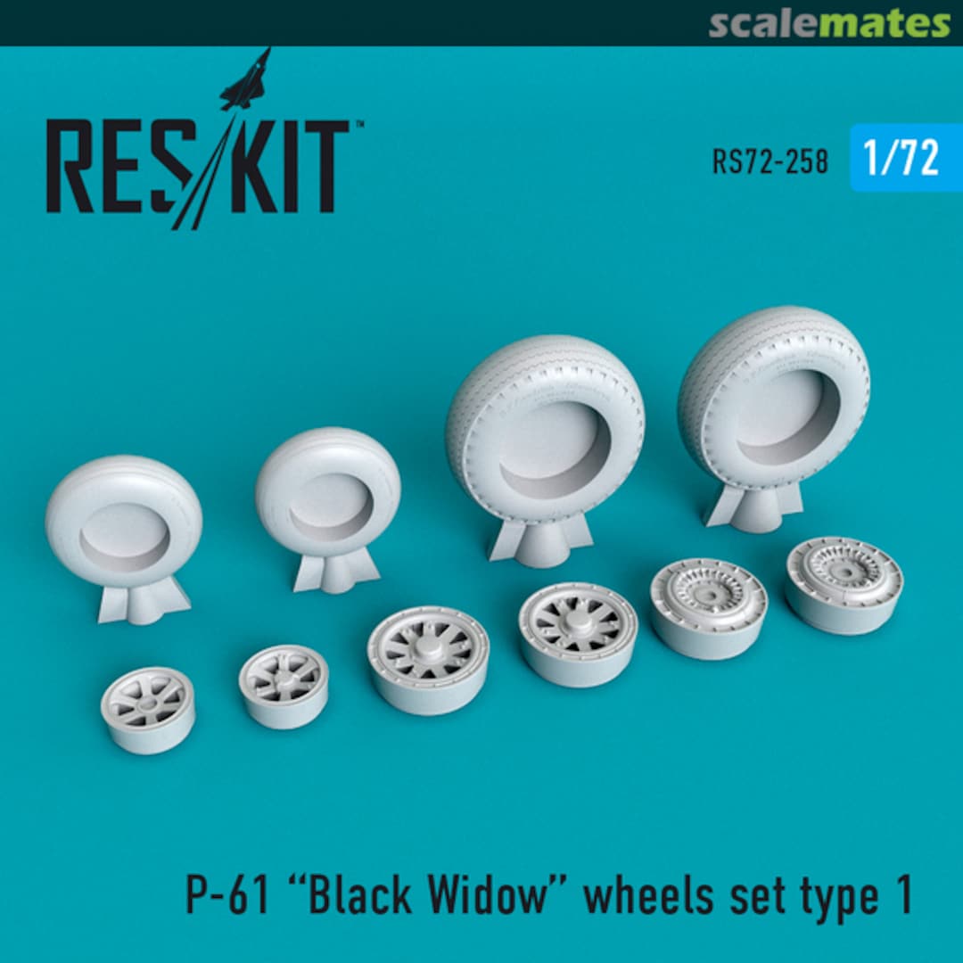 Boxart P-61 "Black Widow" wheels set type 1 RS72-0258 ResKit