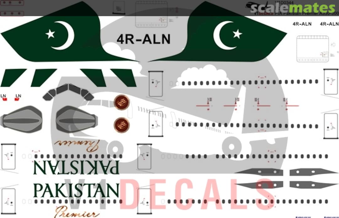 Boxart Pakistan International Airlines (PIA) Airbus A330-300 V1D0344-144 V1 Decals