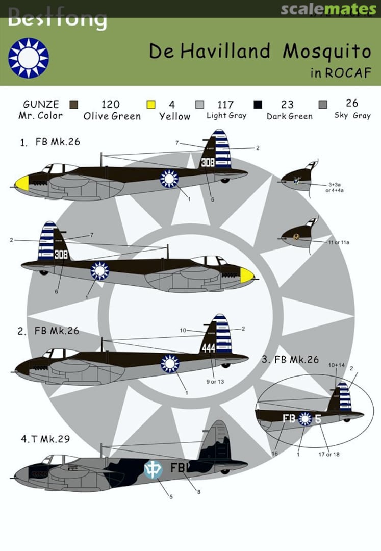 Boxart de Havilland Mosquito F.B.Mk.26 & T.Mk.29, ROCAF 72014a Bestfong