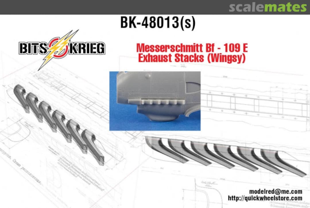 Boxart Messerschmitt Bf-109E Exhaust Stacks BK-48013(s) BitsKrieg