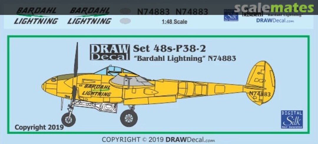 Boxart “Bardahl Lightning” N74883 48-P-38-2 Draw Decal