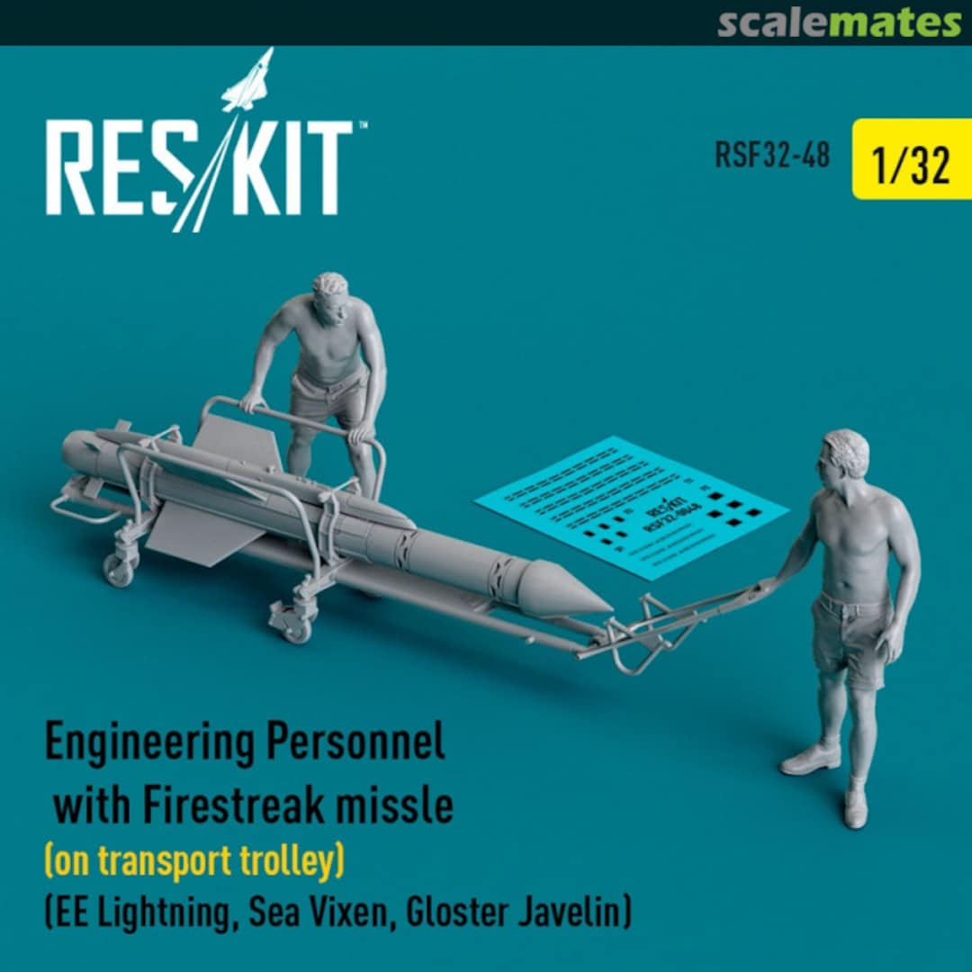 Boxart Engineering Personnel with Firestreak missile (on transport trolley) (3D Printed) RSF32-0048 ResKit