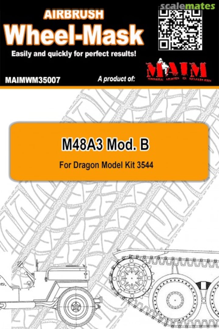 Boxart M48A3 Mod. B - Wheel Mask (Dragon Model 3544) MAIMWM35007 MAiM