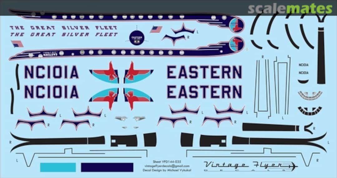 Boxart L-649 Eastern Grt Slvr Flt VFD072-035 Vintage Flyer Decals