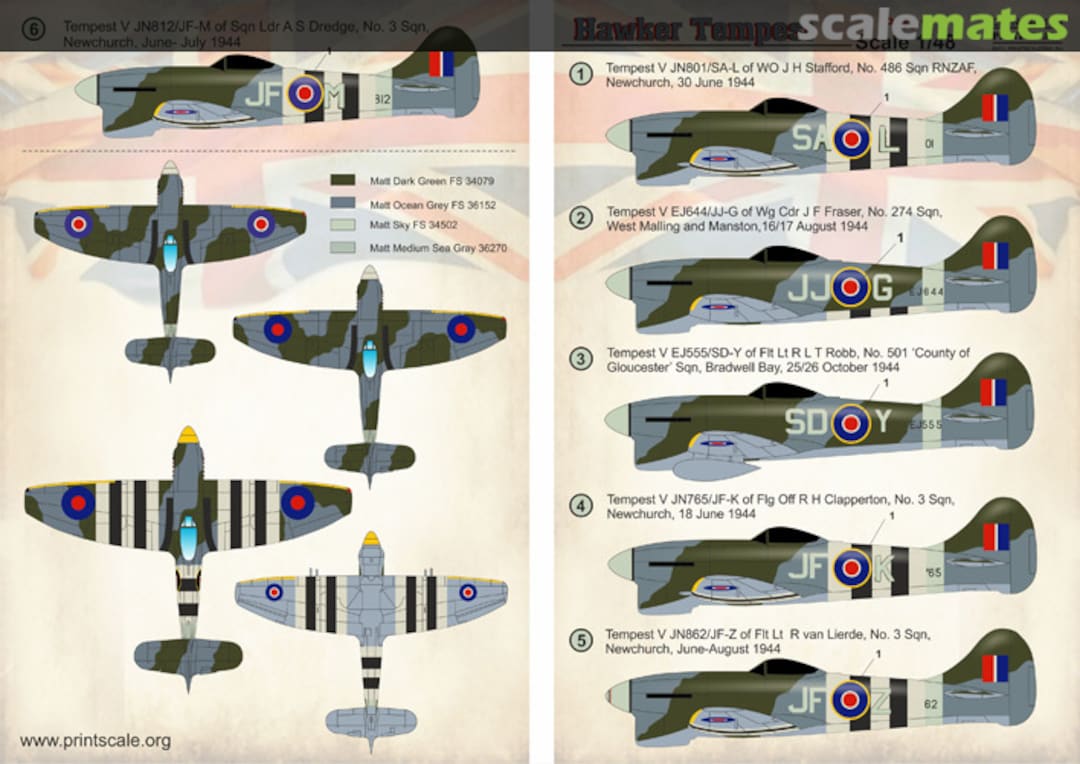 Boxart Hawker Tempest 48-125 Print Scale