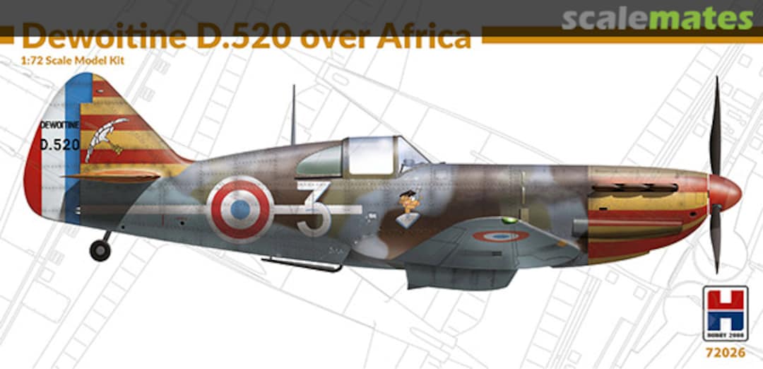 Boxart Dewoitine D.520 Over Africa 72026 Hobby 2000