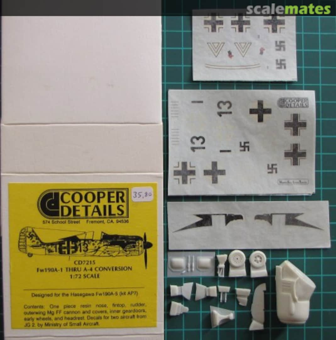 Boxart Focke-Wulf Fw 190A-1 thru A-4 CD7215 Cooper Details