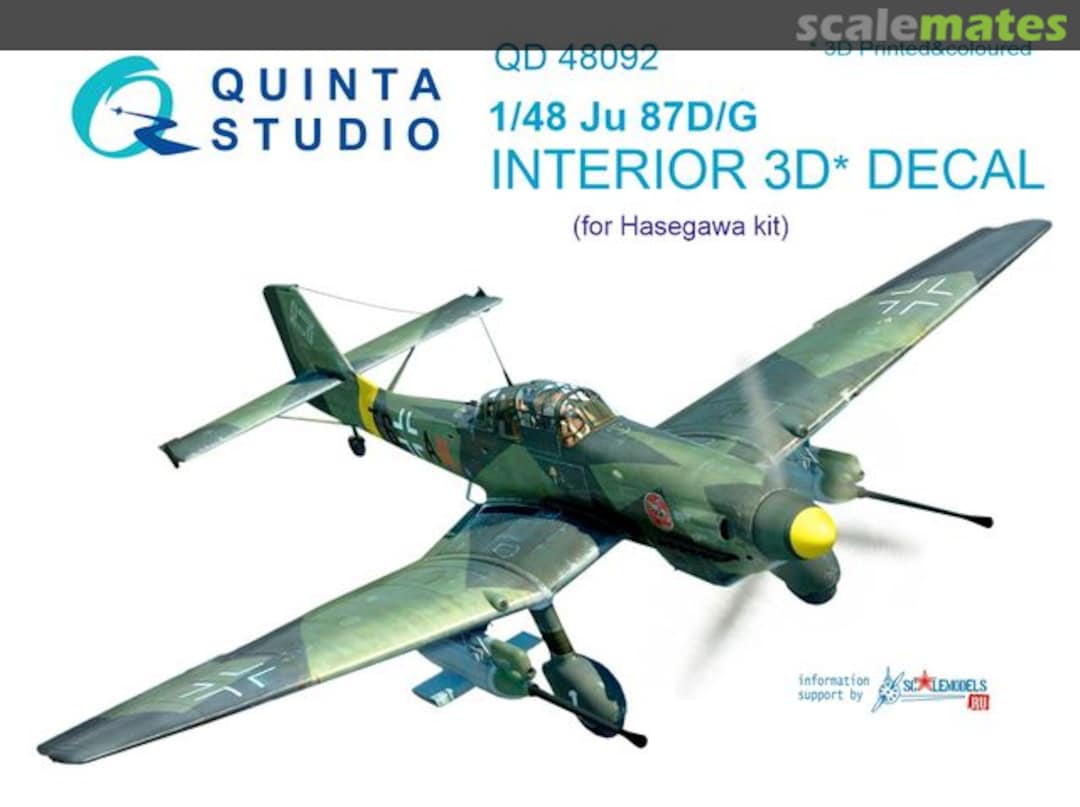 Boxart Ju 87D/G interior 3D decals QD48092 Quinta Studio