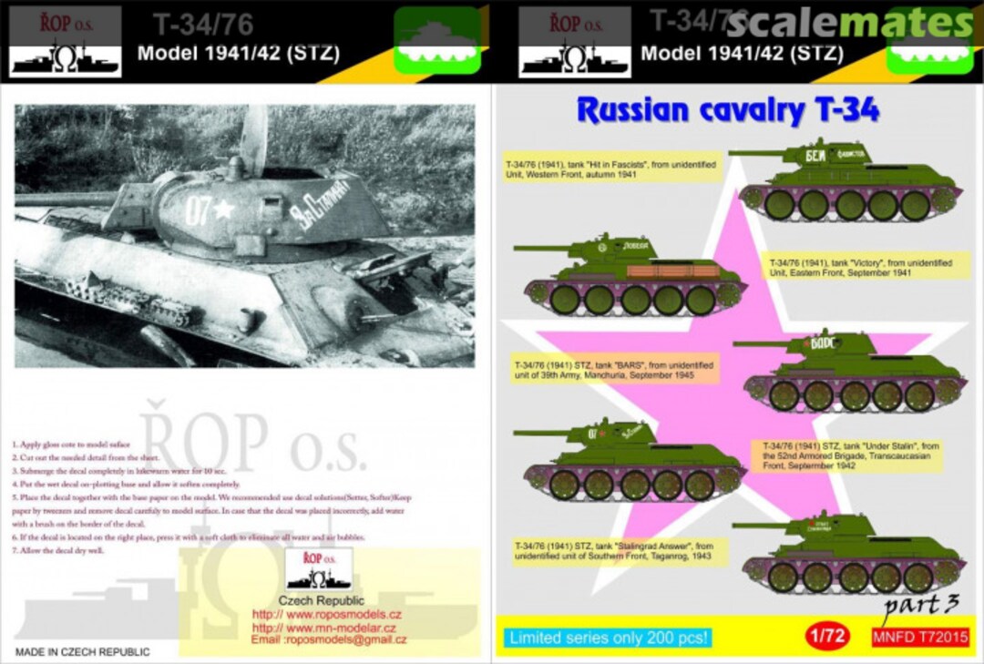 Boxart T-34/76 MODEL 1941/42 (STZ) - RUSSIAN CAVALRY T-34 MNFDT72015 ROP o.s.