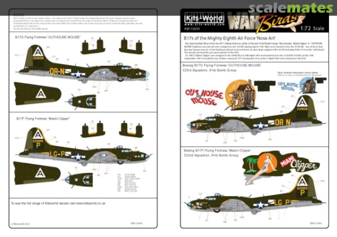 Boxart B-17F/G Flying Fortress KW172059bad Kits-World