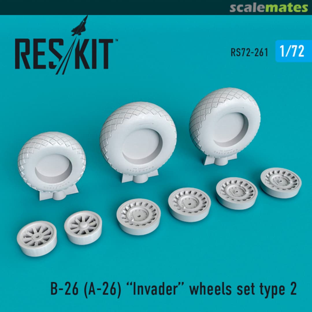 Boxart A-26 Invader wheels set (type 2) RS72-0261 ResKit