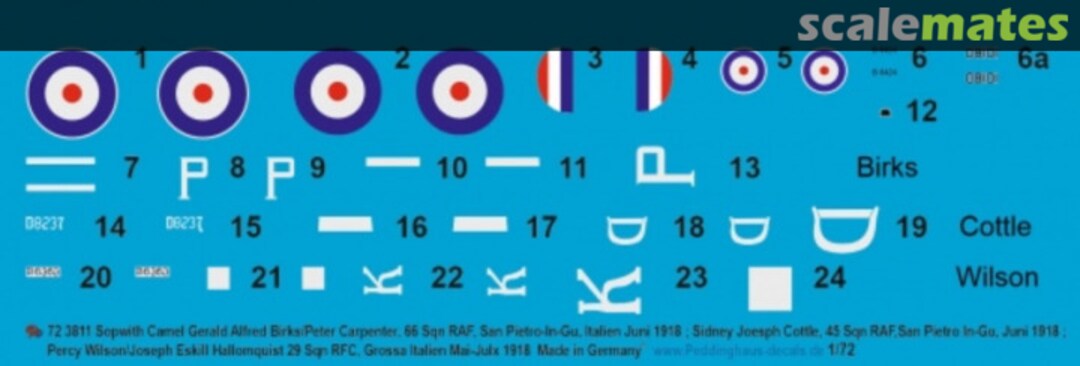 Boxart Sopwith Camel 72 3811 Peddinghaus-Decals