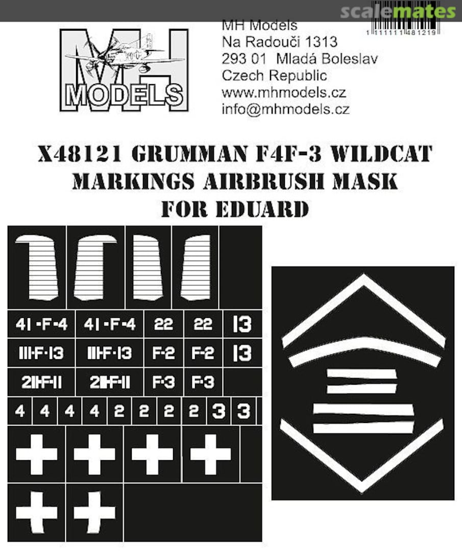 Boxart Grumman F4F-3 Wildcat Markings Airbrush Mask X48121 MH Models