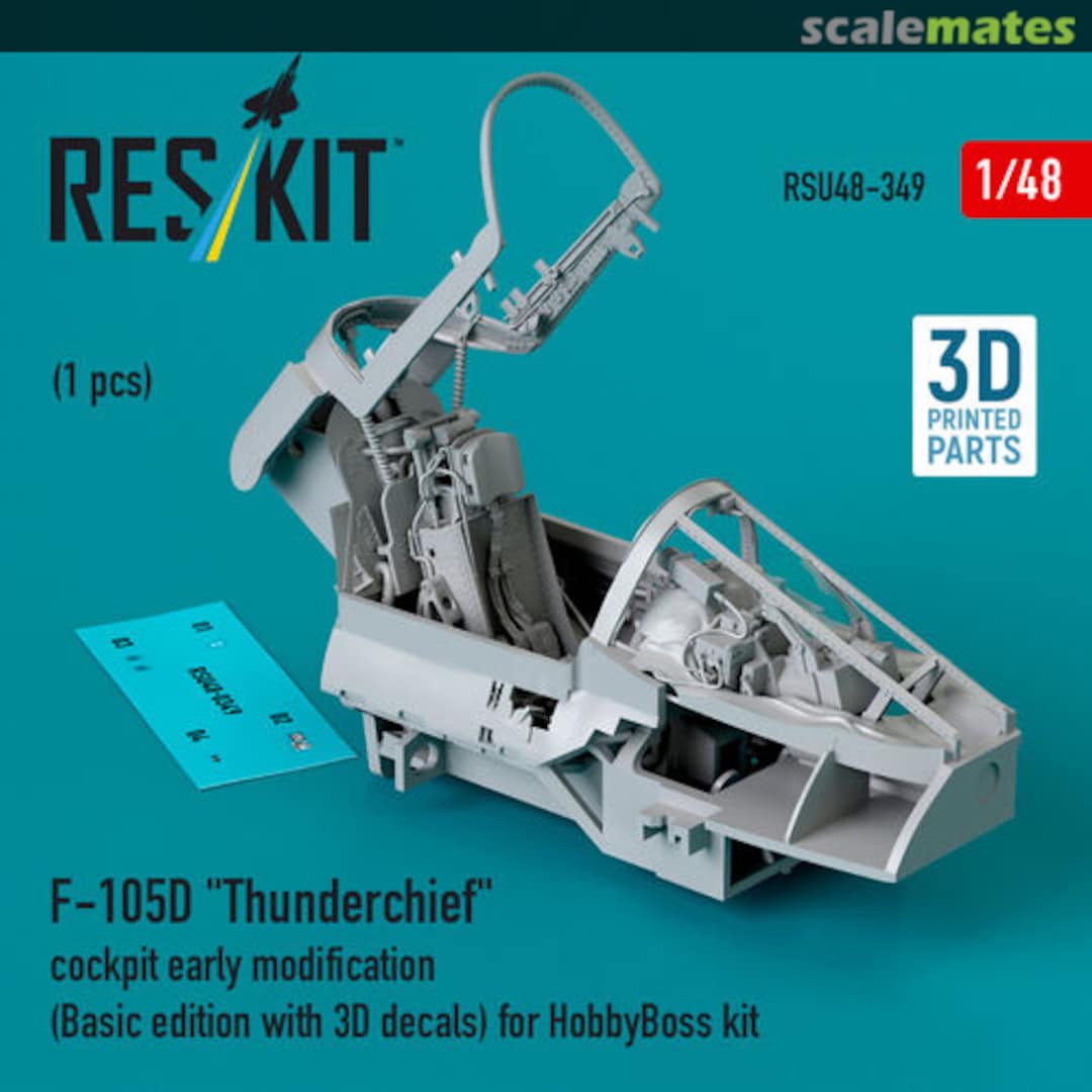 Boxart F-105D Thunderchief - cockpit early modification (Basic edition with 3D decals) RSU48-0349 ResKit