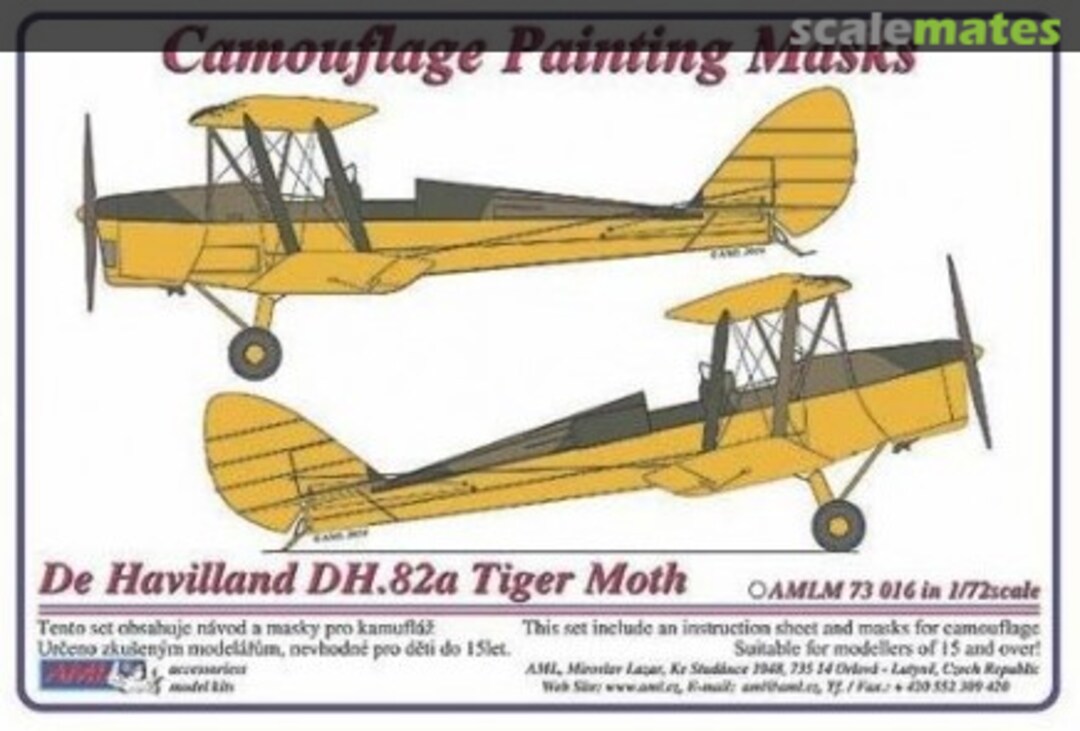 Boxart De Havilland DH.82 Tiger Moth Camouflage Paint Mask AMLM7316 AML