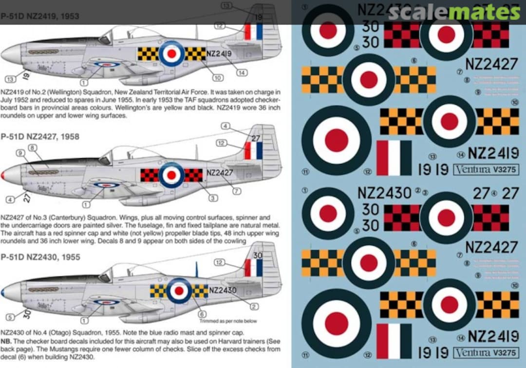 Boxart RNZAF Mustangs, Wellington, Canterbury and Otago V3275 Ventura