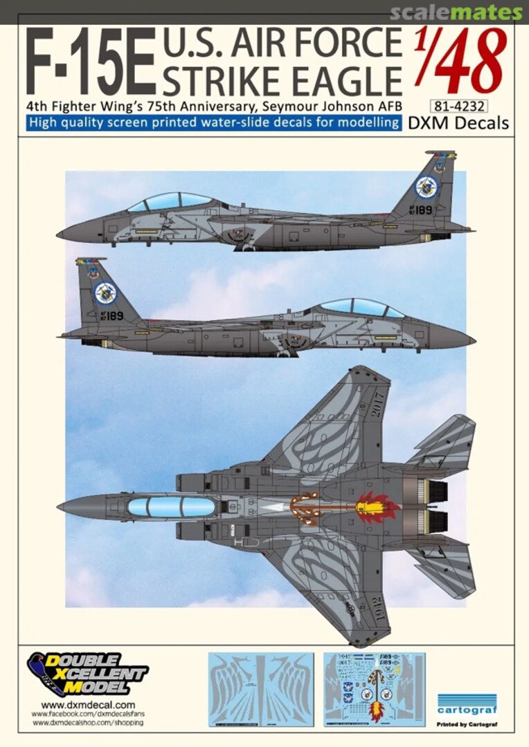 Boxart F-15E U.S. Air Force Strike Eagle 81-4232 DXM Decals