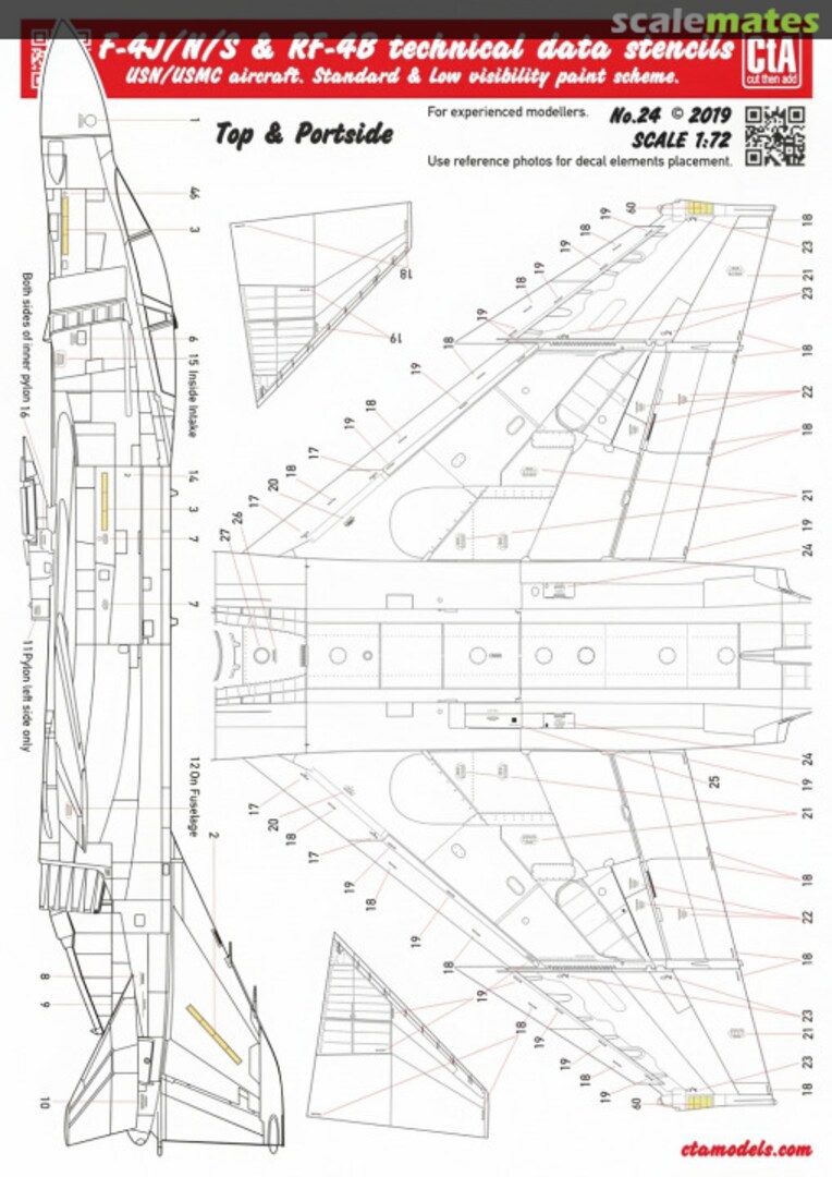 Boxart F-4J/N/S & RF-4B Phantom technical data stencils CTA-024 CtA Models