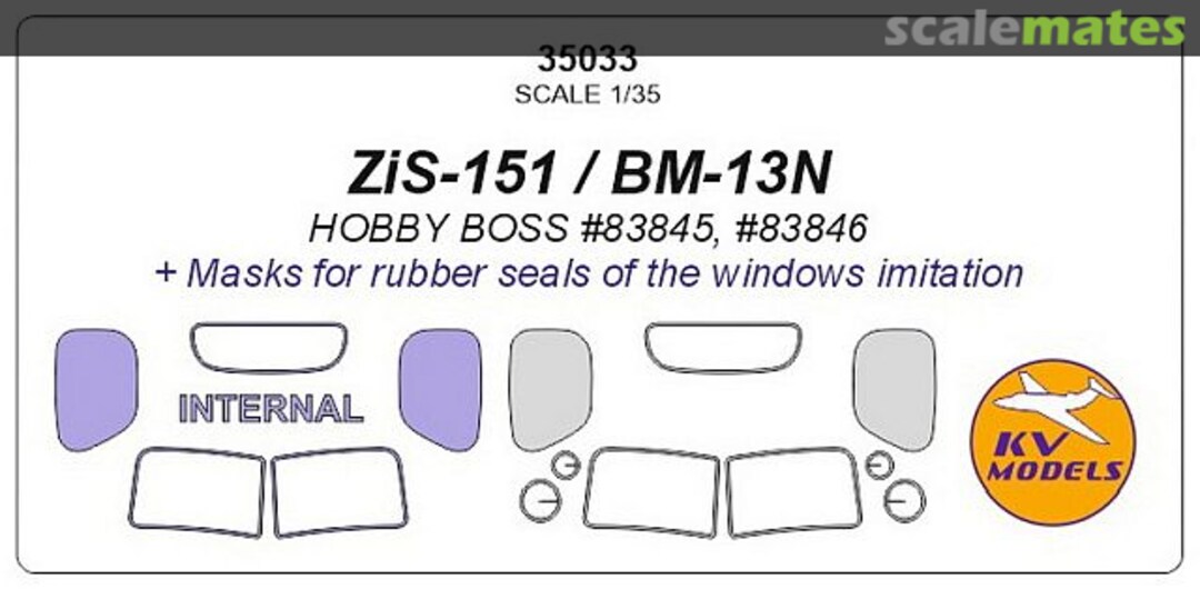 Boxart Painting double-sided Masks for ZIS-151/BM-13N + masks for rubber seals of the windows imitation 35033 KV Models